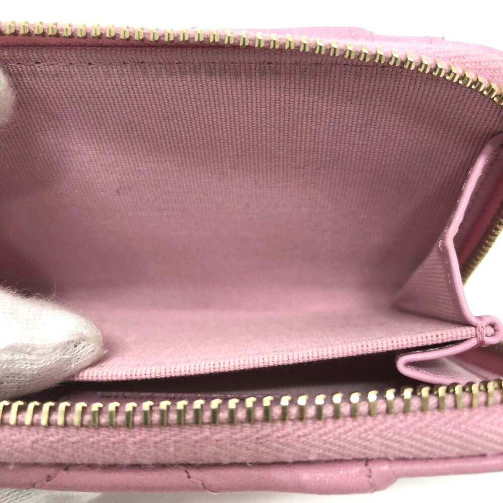 CHANEL Authentic Pink Lambskin Leather Logo Wallet - Picture 9 of 12